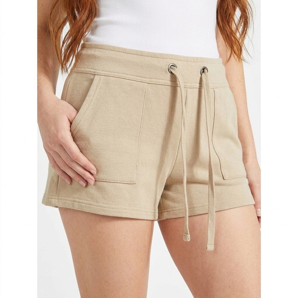 GUESS Tan Knit Drawstring Shorts Solid Regular Women Size 10